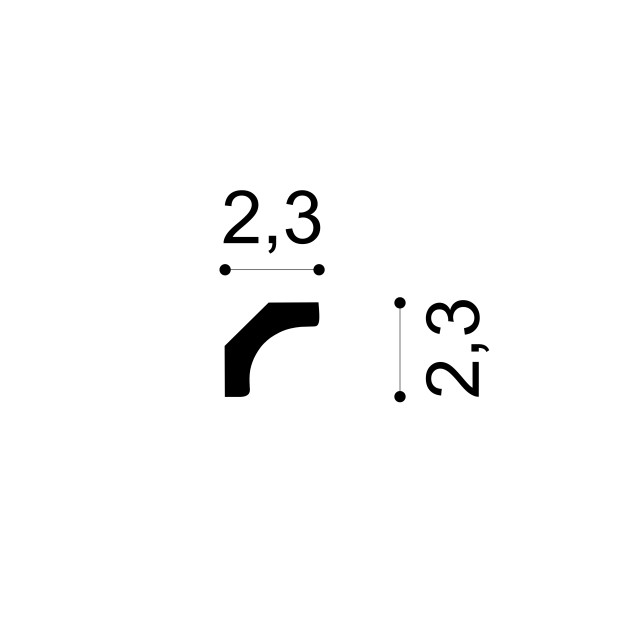 Cornisa decorativa 1.50.154, Dimensiuni: 2.3 x 2.3 x 200 cm, Gaudi Decor - imagine 3