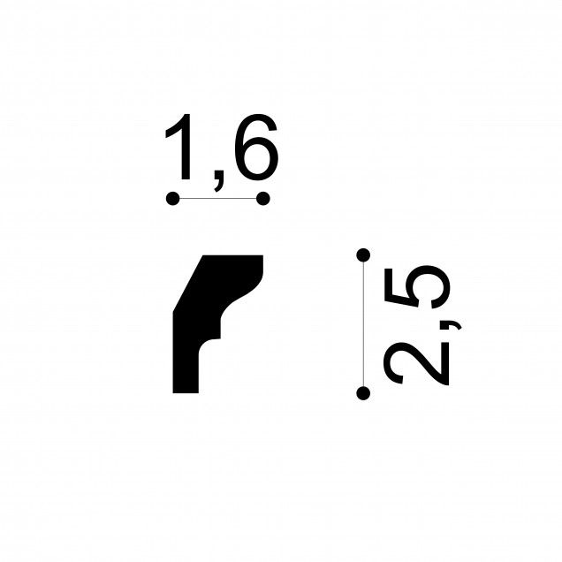 Cornisa decorativa 6.50.155, Dimensiuni: 2.6 x 1.7 x 200 cm, Gaudi Decor - imagine 3