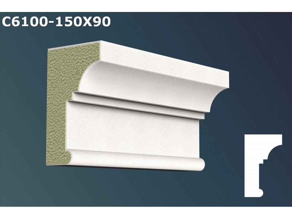 Cornisa decorativa din polistiren JC001- 15x9x200cm