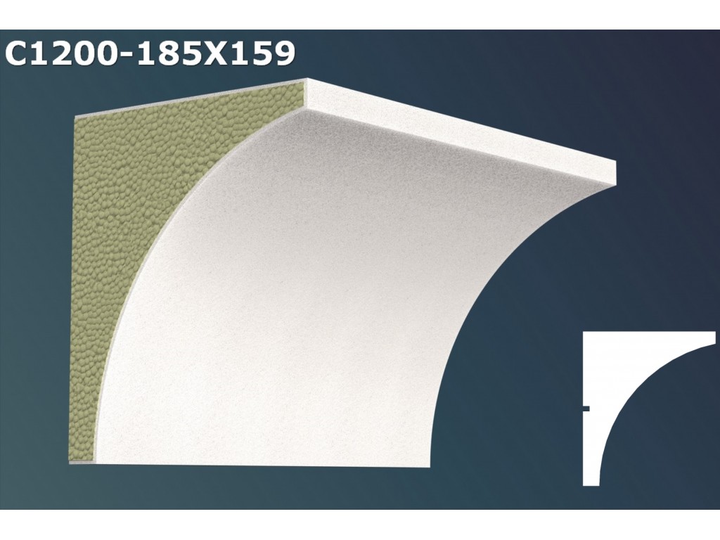 Cornisa decorativa din polistiren JC003 - 18.5x15.9x200cm
