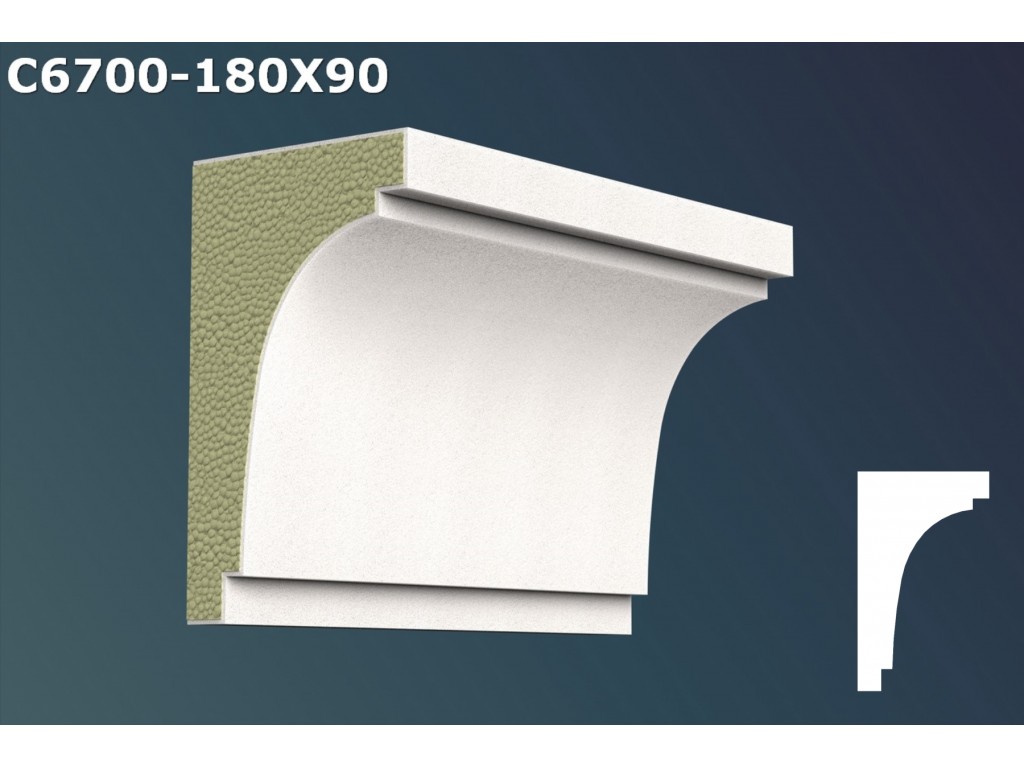 Cornisa decorativa din polistiren JC008 - 20x12x200cm