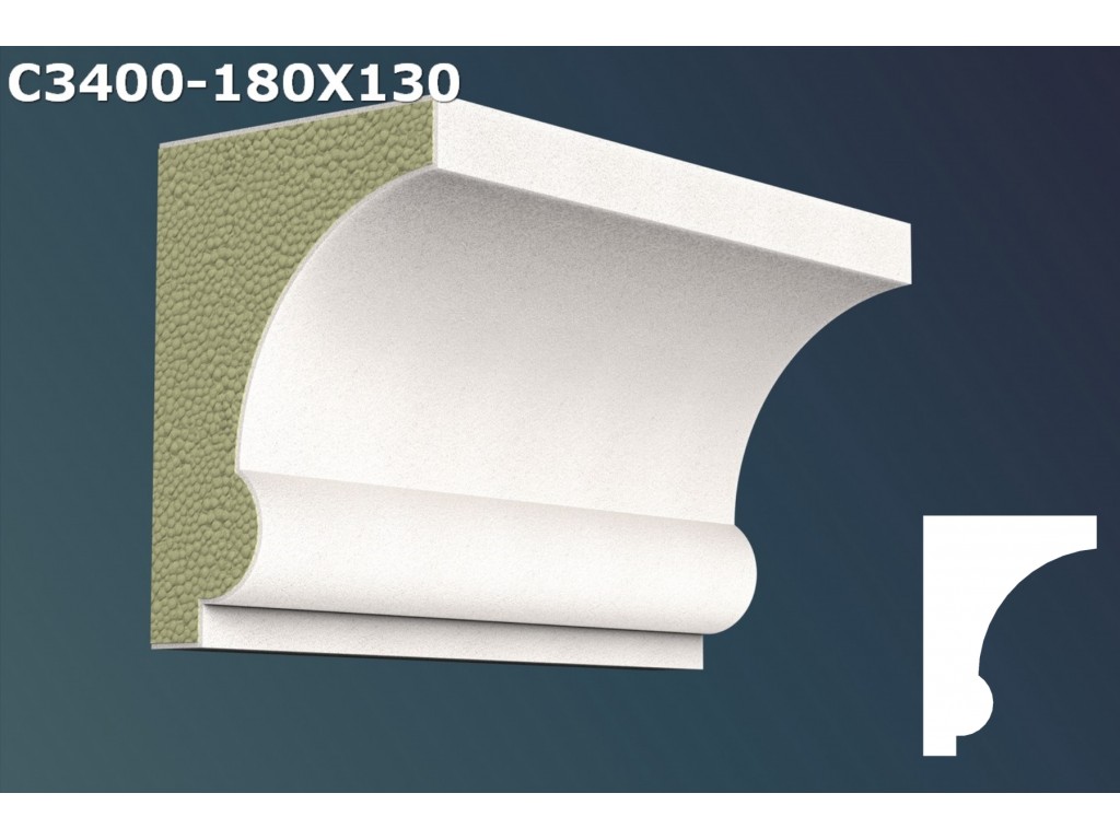 Cornisa decorativa din polistiren JC009 - 18x13x200cm
