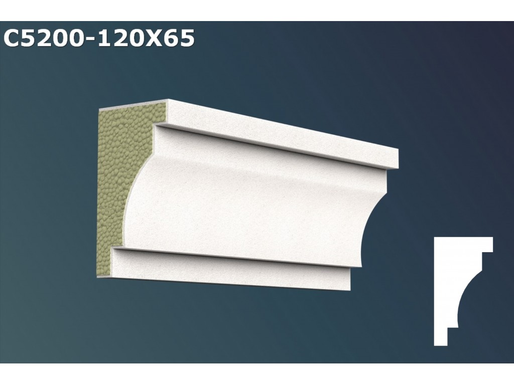 Cornisa decorativa din polistiren JC012 - 12x6.5x200cm