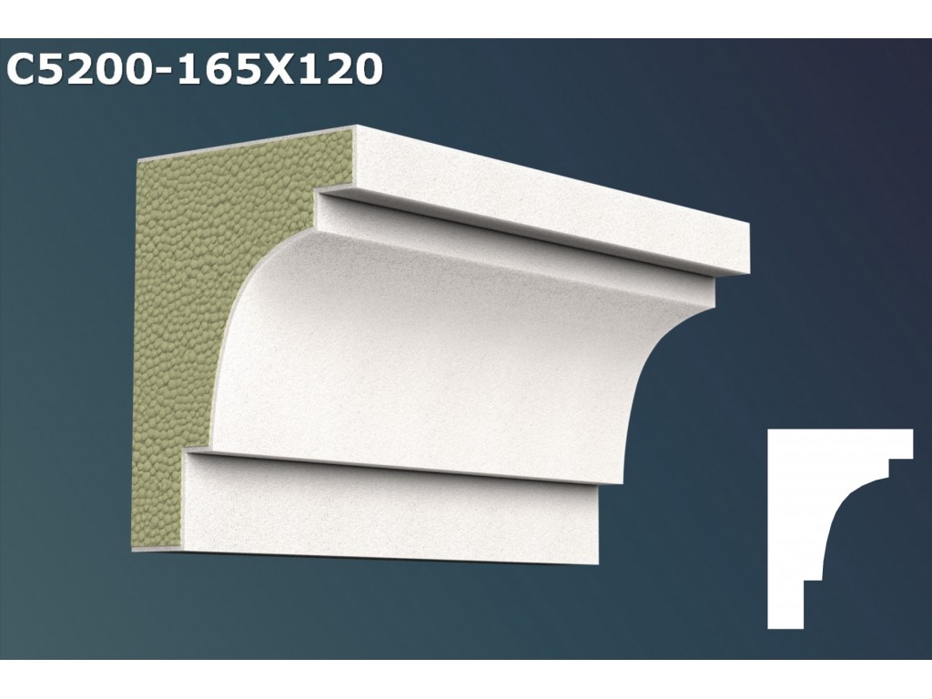 Cornisa decorativa din polistiren JC012 - 16.5x12x200cm