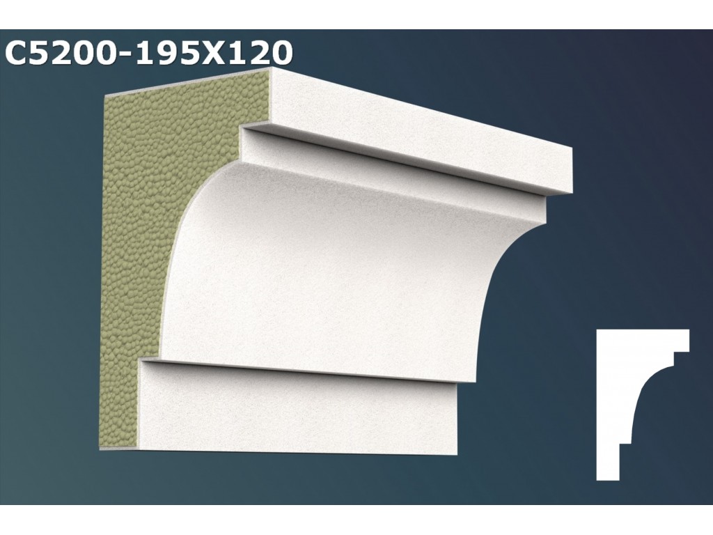 Cornisa decorativa din polistiren JC012 - 19.5x12x200cm