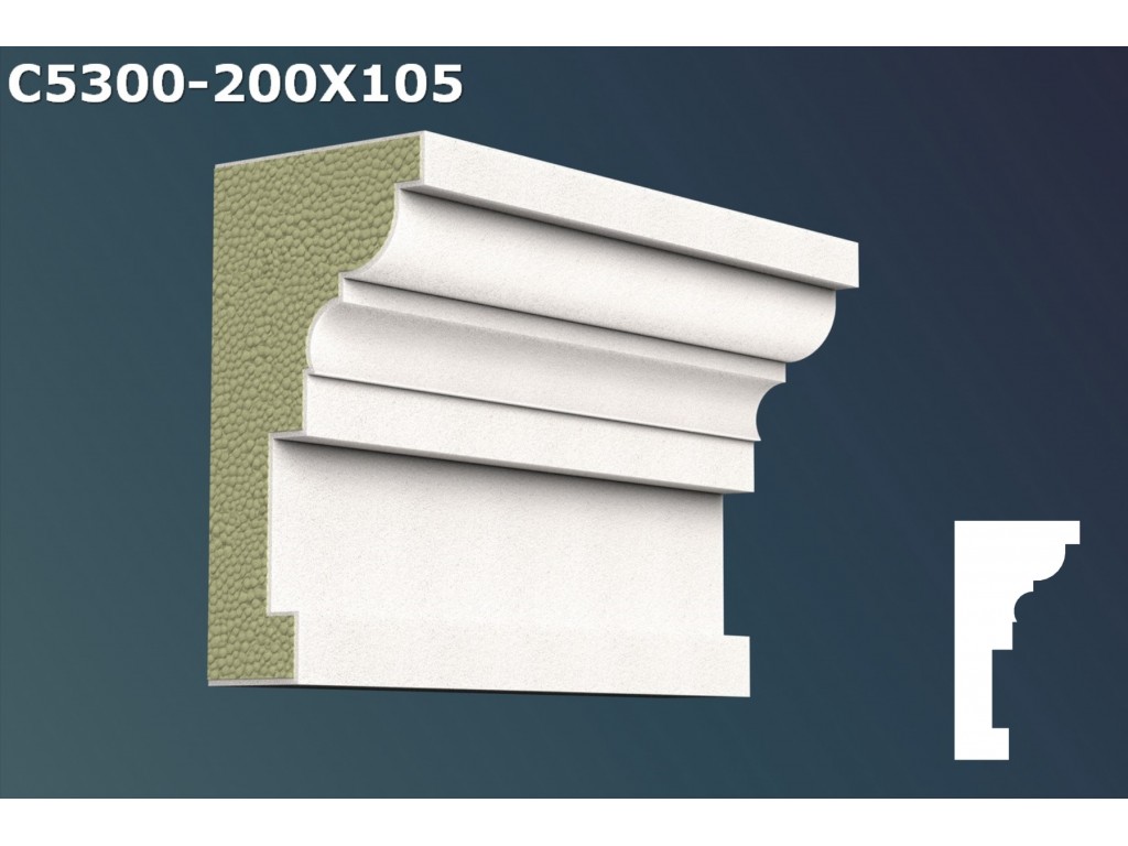 Cornisa decorativa din polistiren JC013 - 20x10.5x200cm