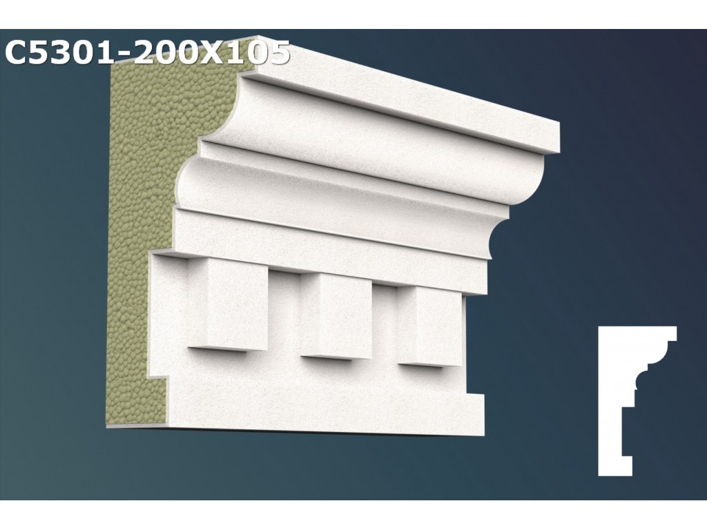 Cornisa decorativa din polistiren JC013 - 20x12x200cm