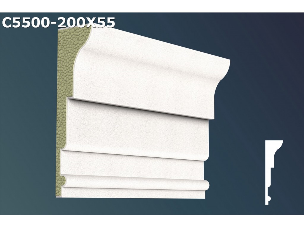 Cornisa decorativa din polistiren JC015 - 20x5.5x200cm