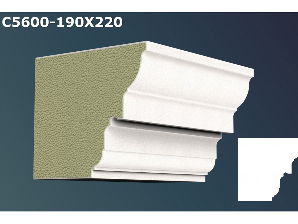 Cornisa decorativa din polistiren JC016 - 19x22x200cm