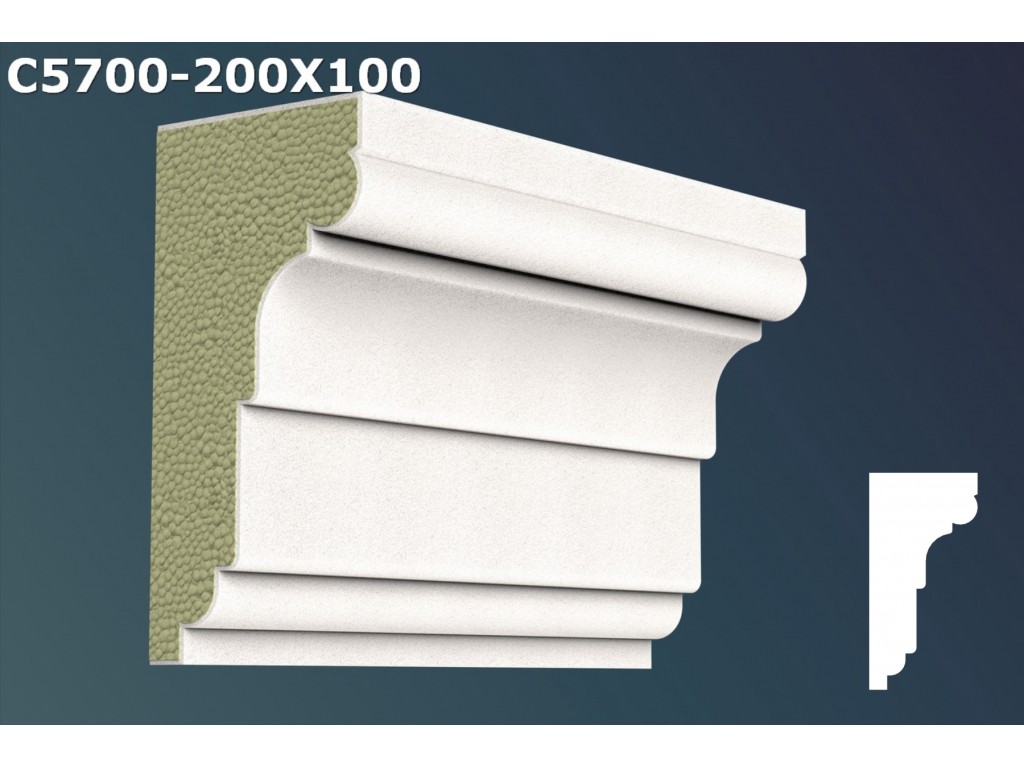 Cornisa decorativa din polistiren JC017 - 20x10x200cm