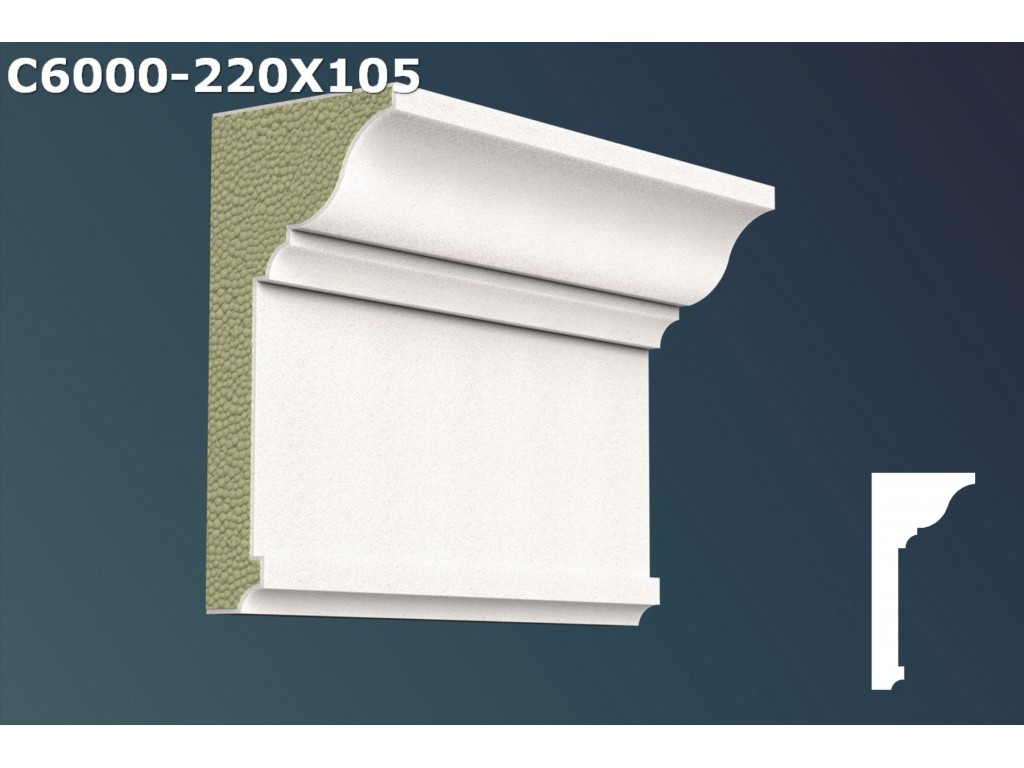 Cornisa decorativa din polistiren JC020 - 22x10.5x200cm