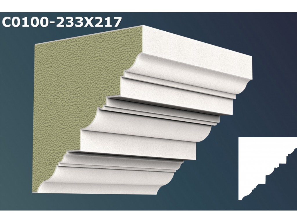 Cornisa decorativa din polistiren JC021 - 23.3x21.7x200cm