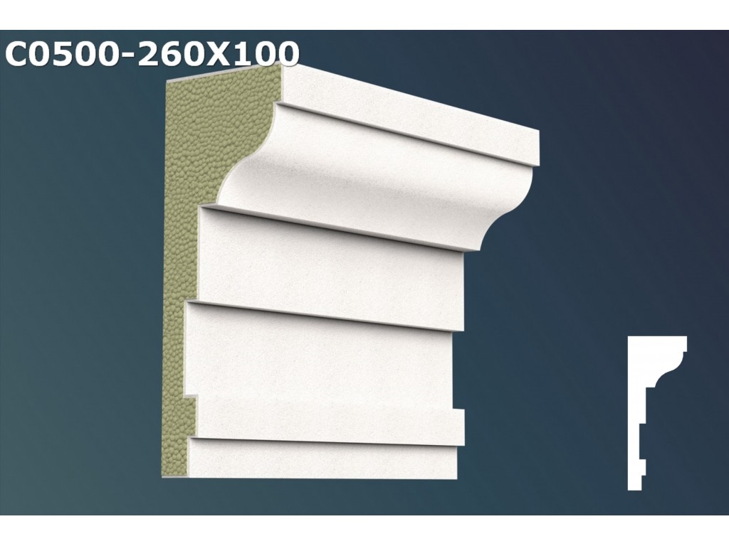 Cornisa decorativa din polistiren JC025 - 26x10x200cm