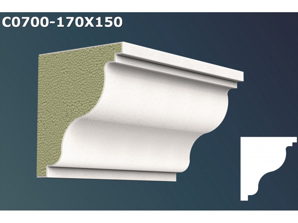 Cornisa decorativa din polistiren JC027 - 17x15x200cm