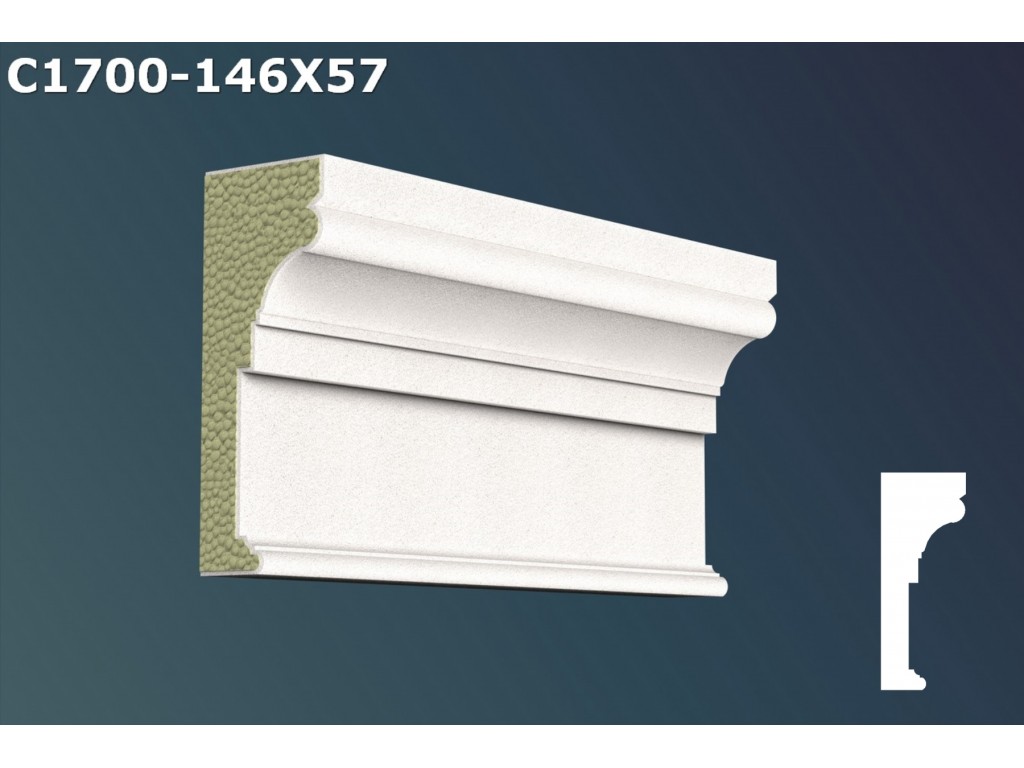 Cornisa decorativa din polistiren JC036 - 14.6x5.7x200cm