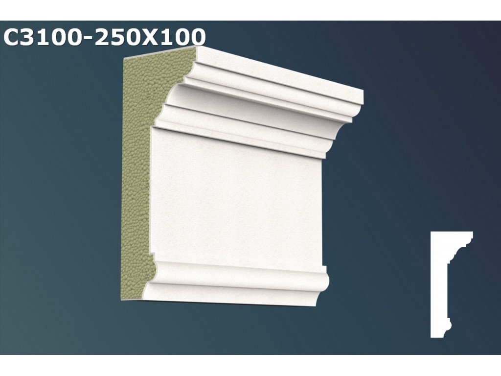 Cornisa decorativa din polistiren JC050 - 25x10x200cm