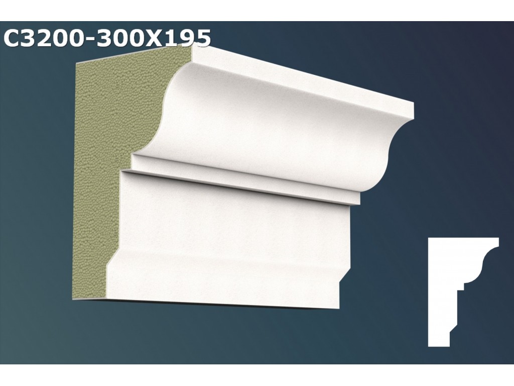 Cornisa decorativa din polistiren JC051 - 30x19.5x200cm