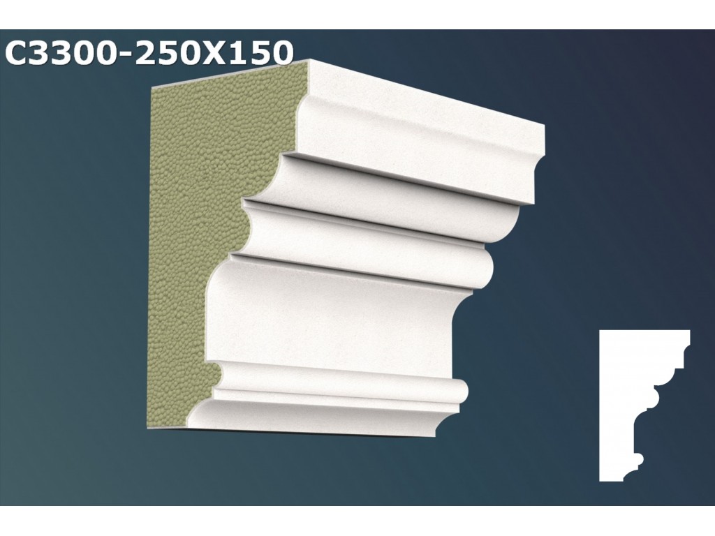Cornisa decorativa din polistiren JC052 - 25x15x200cm
