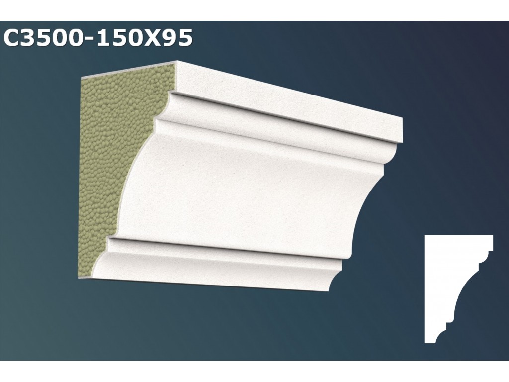 Cornisa decorativa din polistiren JC053 - 15x9.5x200cm