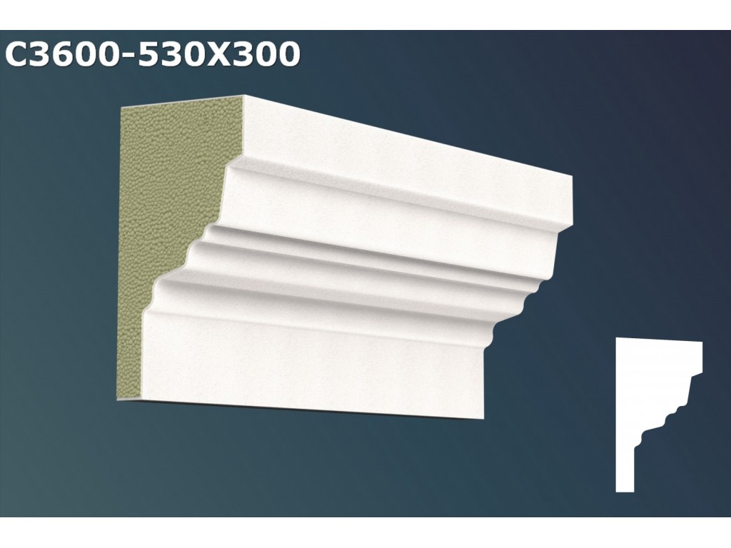 Cornisa decorativa din polistiren JC054 - 53x30x200cm