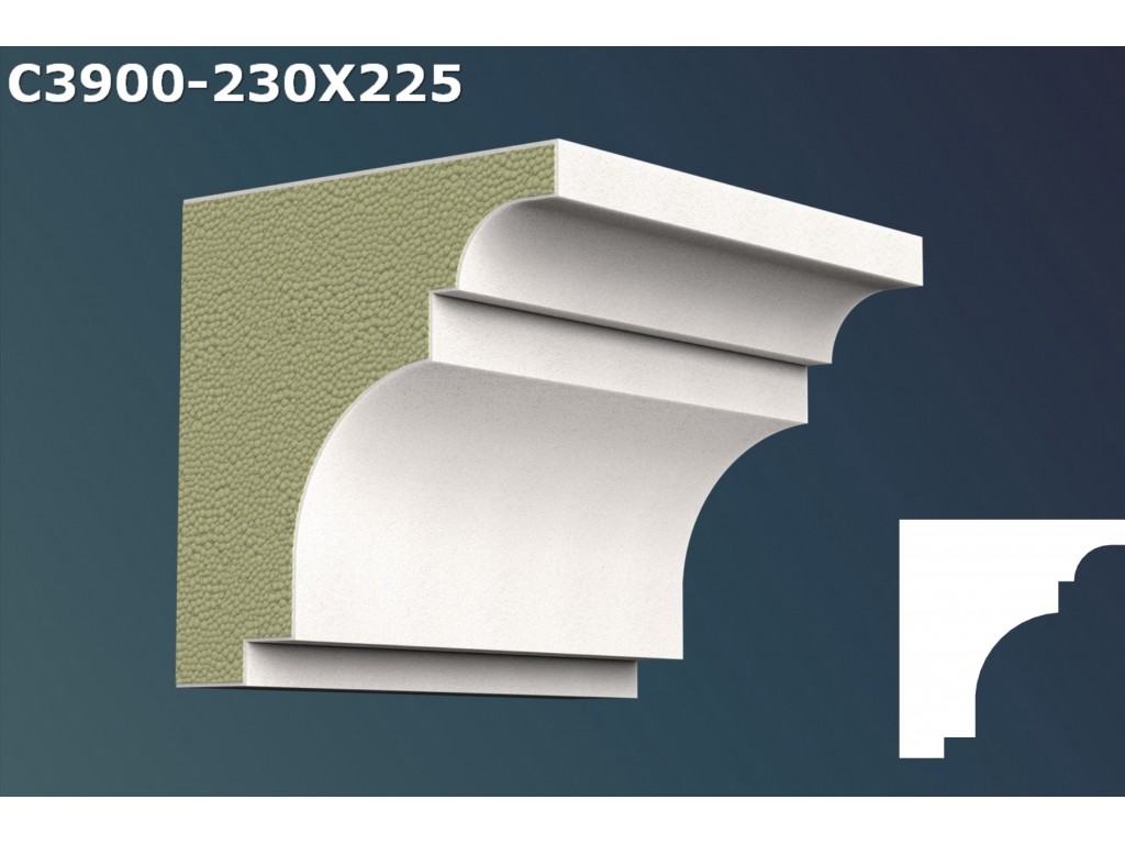 Cornisa decorativa din polistiren JC057 - 23x22.5x200cm