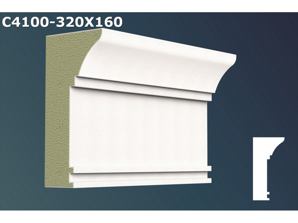 Cornisa decorativa din polistiren JC059 - 32x16x200cm