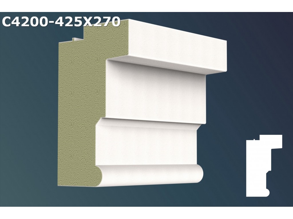 Cornisa decorativa din polistiren JC060 - 42.5x27x200cm