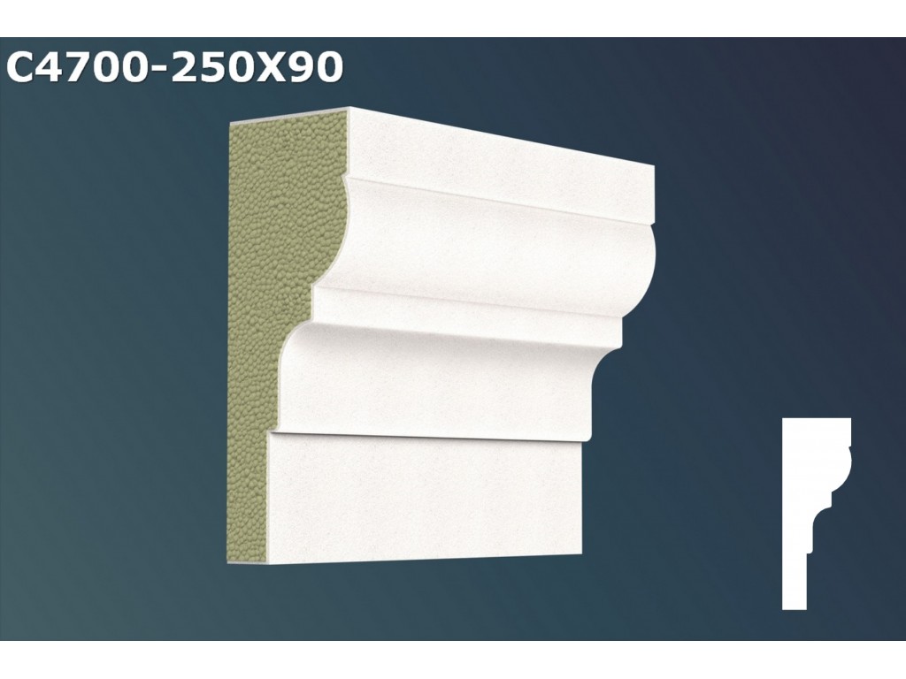Cornisa decorativa din polistiren JC064 - 25x9x200cm