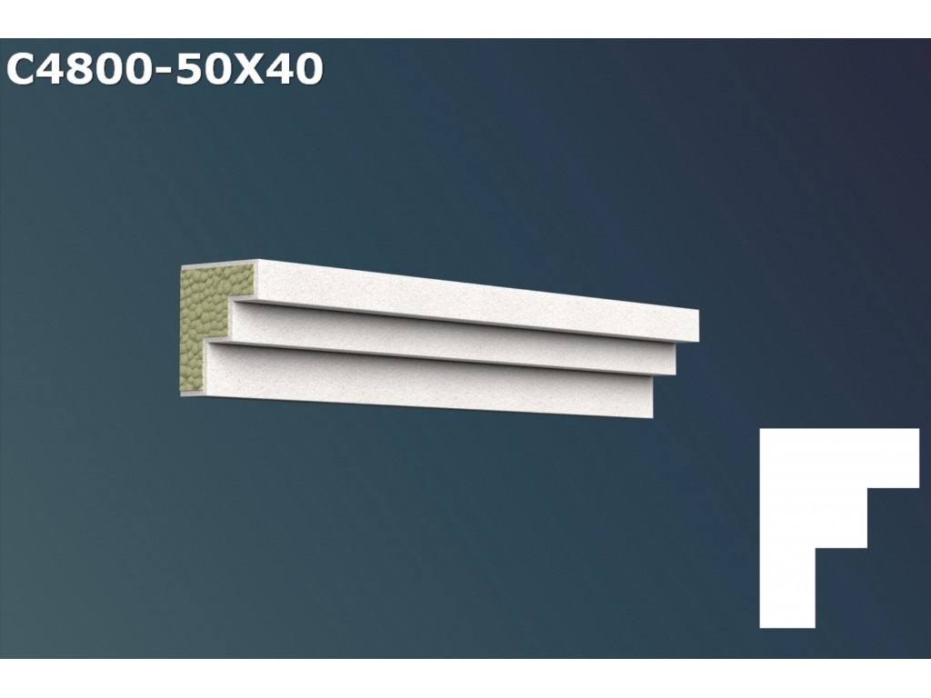 Cornisa decorativa din polistiren JC065 - 5x4x200cm