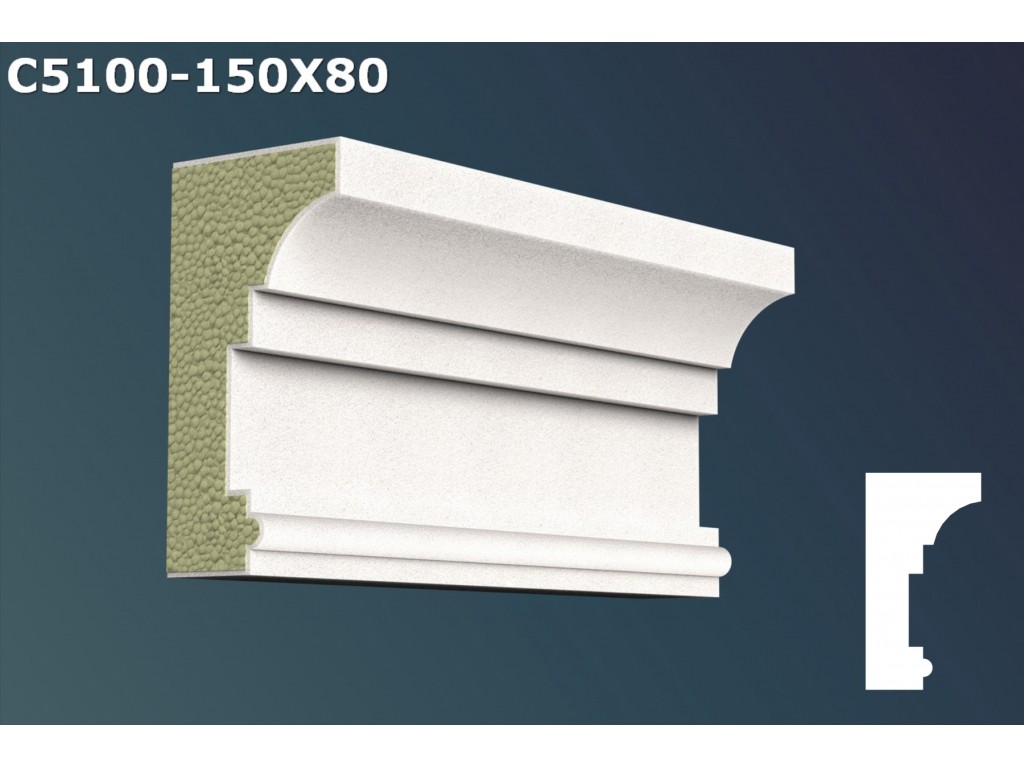 Cornisa decorativa din polistiren JC067 - 15x8x200cm