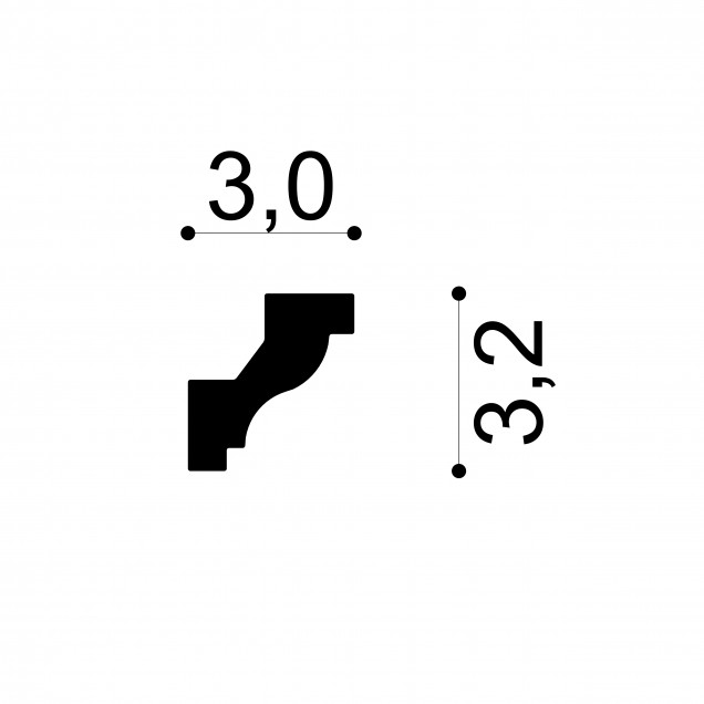 Cornisa decorativa flexibila 6.50.130f, Dimensiuni: 3.2 x 3 x 200 cm, Gaudi Decor - imagine 3