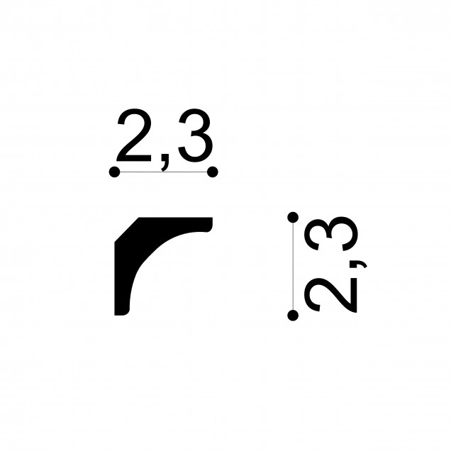 Cornisa decorativa flexibila 6.50.154f, Dimensiuni: 2.3 x 2.3 x 200 cm, Gaudi Decor - imagine 3