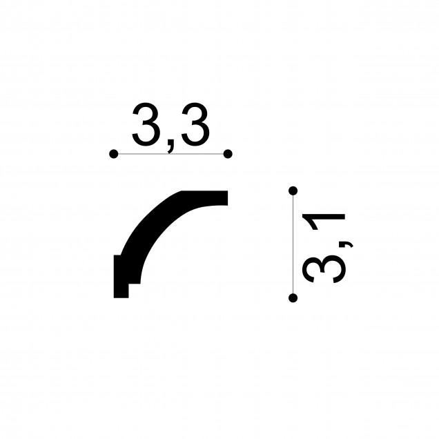 Cornisa decorativa flexibila 6.50.157f, Dimensiuni: 3.3 x 3.1 x 200 cm, Gaudi Decor - imagine 3