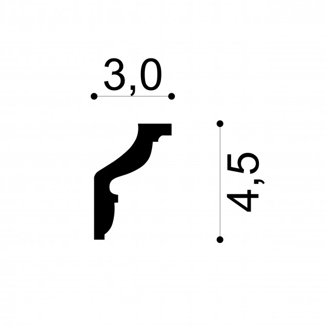 Cornisa decorativa flexibila 6.50.171f, Dimensiuni: 4.5 x 3 x 200 cm, Gaudi Decor - imagine 3