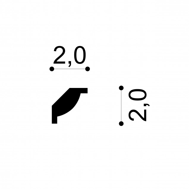 Cornisa decorativa flexibila 6.50.297f, Dimensiuni: 2 x 2 x 200 cm, Gaudi Decor - imagine 3