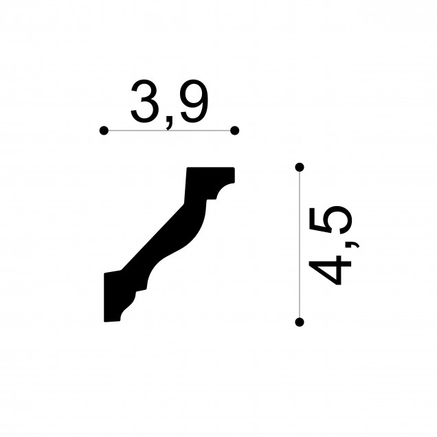 Cornisa decorativa flexibila 6.50.299f, Dimensiuni: 4.5 x 3.9 x 200 cm, Gaudi Decor - imagine 3