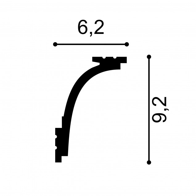 Cornisa decorativa MD111, 200 X 9.2 X 6.2 cm, Mardom Decor - imagine 3