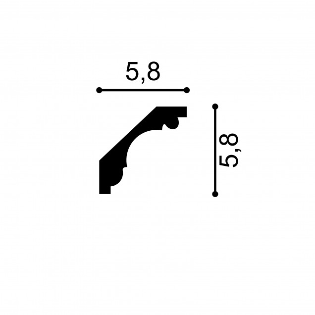 Cornisa decorativa MDA005, 200 X 5.8 X 5.8 cm, Mardom Decor - imagine 3