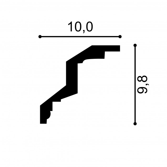 Cornisa decorativa MDA007, 200 X 9.8 X 10 cm, Mardom Decor - imagine 3