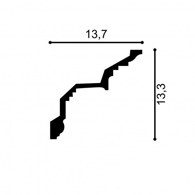 Cornisa decorativa MDA067, 200 X 13.3 X 13.7 cm, Mardom Decor - imagine 3