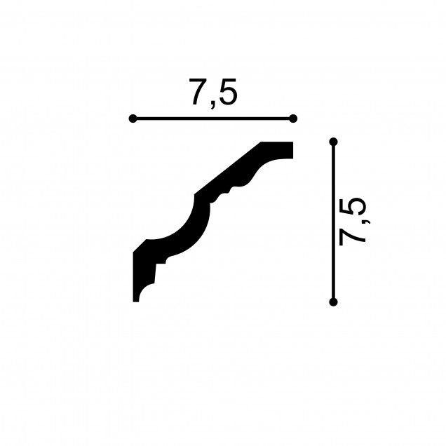 Cornisa decorativa MDA106, 200 X 7.5 X 7.5 cm, Mardom Decor - imagine 3