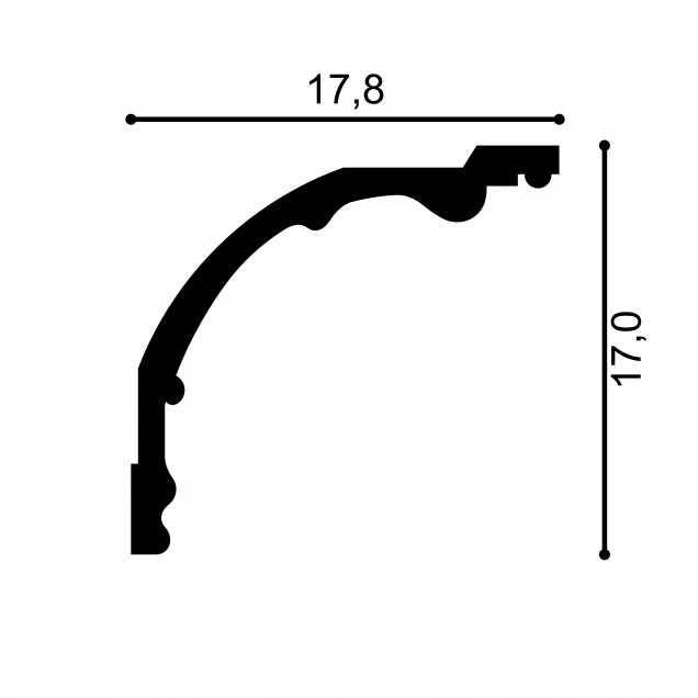 Cornisa decorativa MDA109, 200 X 17 X 17.8 cm, Mardom Decor - imagine 3
