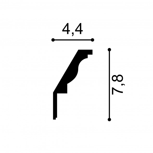 Cornisa decorativa MDA212, 200 X 7.8 X 4.4 cm, Mardom Decor - imagine 3