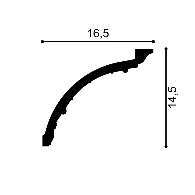 Cornisa decorativa MDA401, 200 X 14.5 X 16.5 cm, Mardom Decor - imagine 3