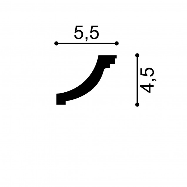 Cornisa decorativa MDB063, 200 X 4.5 X 5.5 cm, Mardom Decor - imagine 3