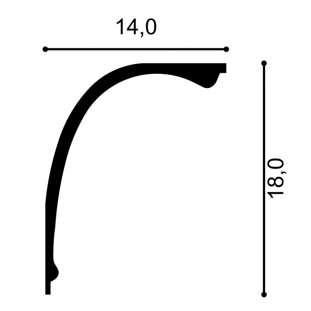 Cornisa decorativa MDB103, 200 X 18 X 14 cm, Mardom Decor - imagine 3