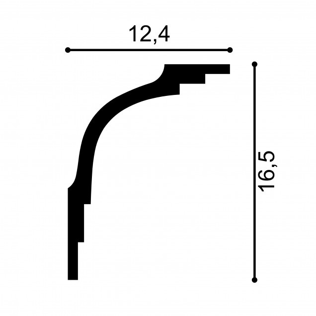 Cornisa decorativa MDB104, 200 X 16.5 X 12.4 cm, Mardom Decor - imagine 3