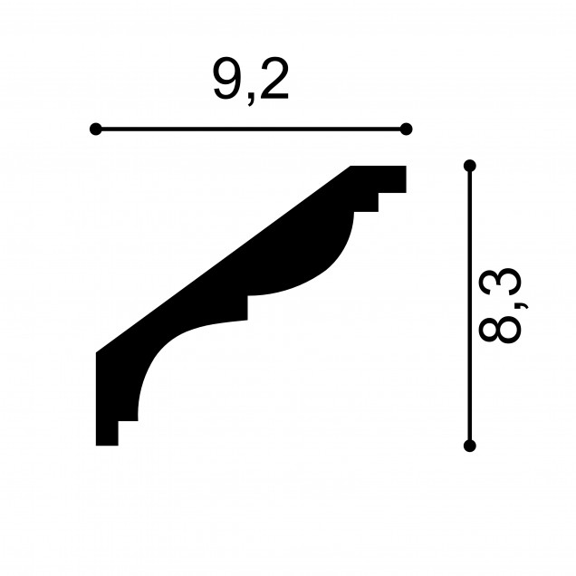 Cornisa decorativa MDB117, 200 X 8.3 X 9.2 cm, Mardom Decor - imagine 3
