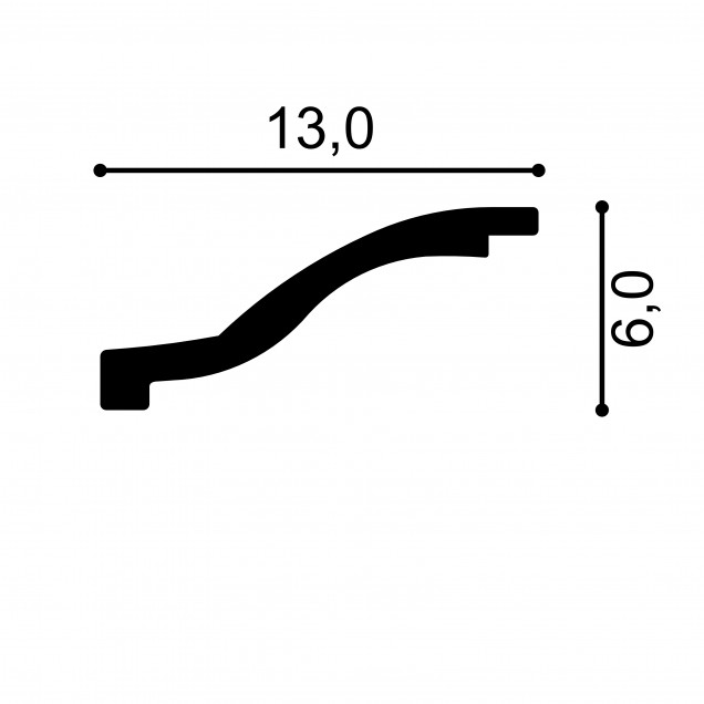 Cornisa decorativa MDB127, 200 X 5.5 X 13.5 cm, Mardom Decor - imagine 3