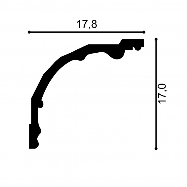 Cornisa decorativa MDB128, 200 X 17 X 17.8 cm, Mardom Decor - imagine 3